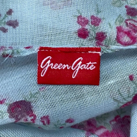 Uniqlo Green Gate Limited Edition Blue & Pink Floral Cottagecore Rectangle Scarf - Picture 4 of 11